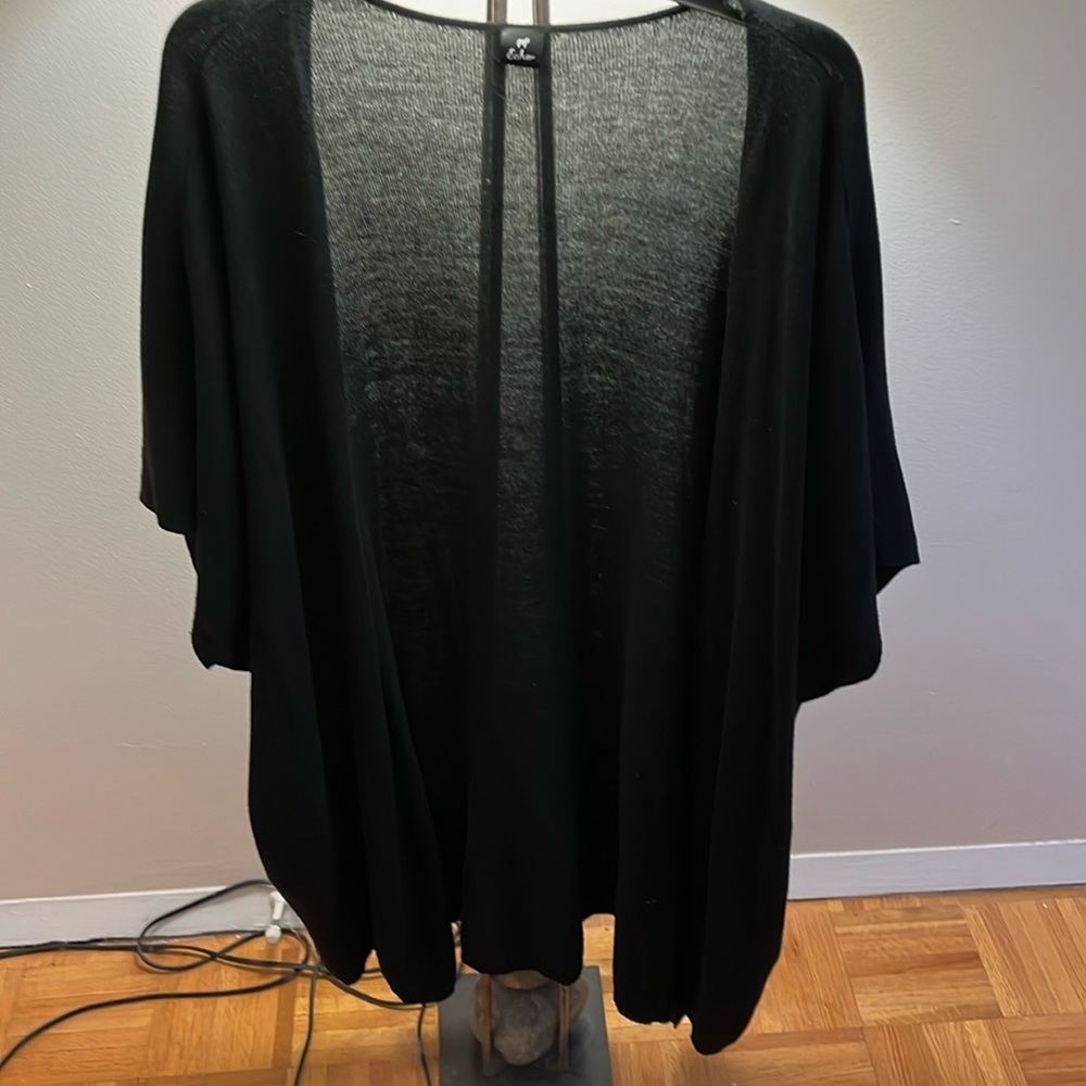 Cotton/acrylic blend open cardigan.  Wear it over everything and anything!